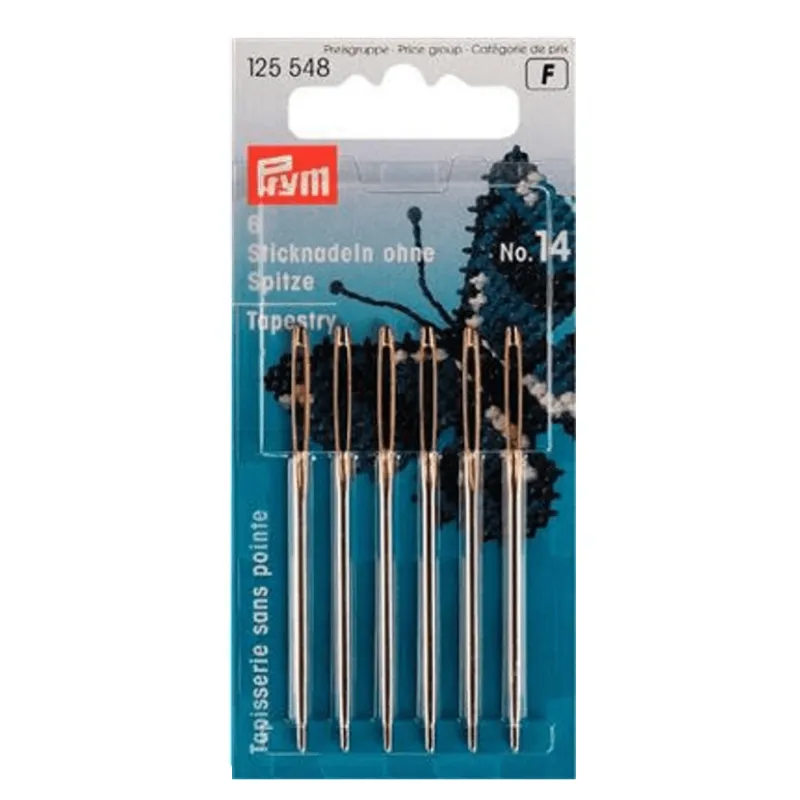 agujas de bordar prym 14 sin punta (6un)