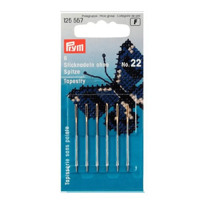 agujas de bordar prym 22 sin punta (6un)