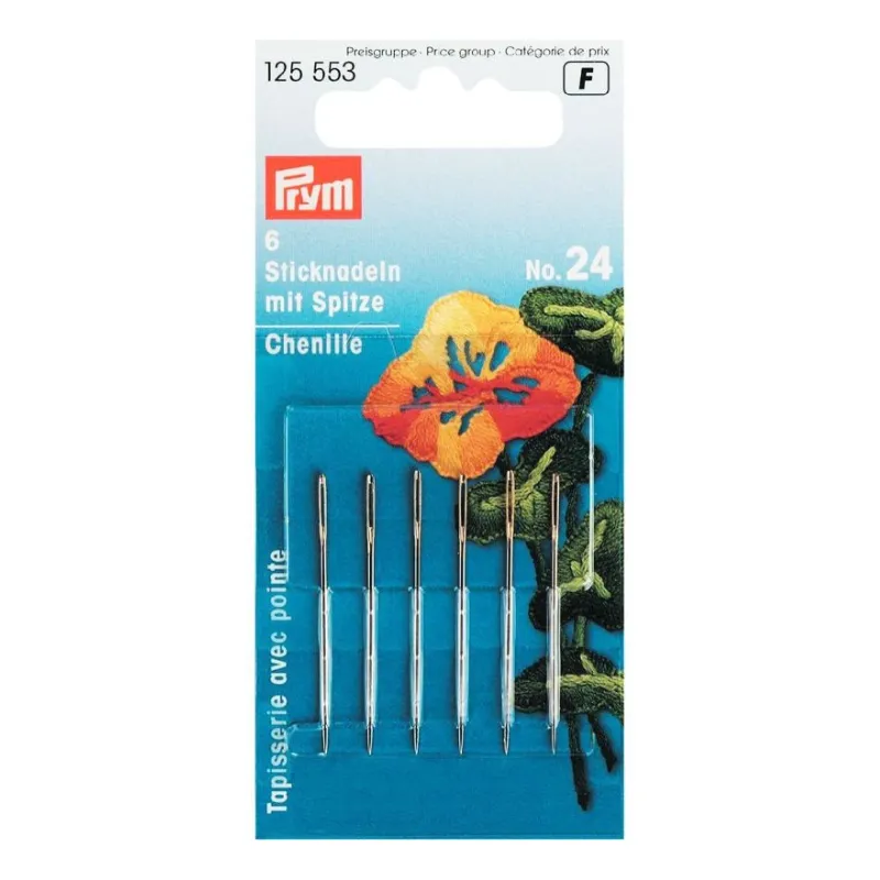agujas de bordar prym 24 con punta (6un)