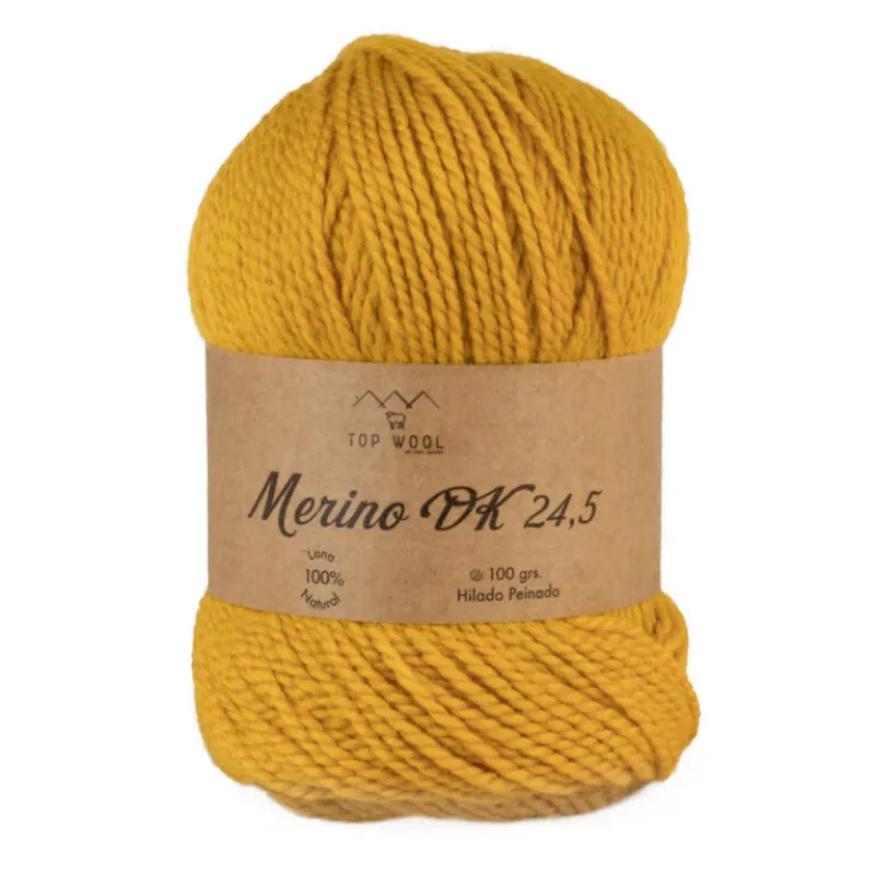 Home lana top wool merino dk 100grs mostaza